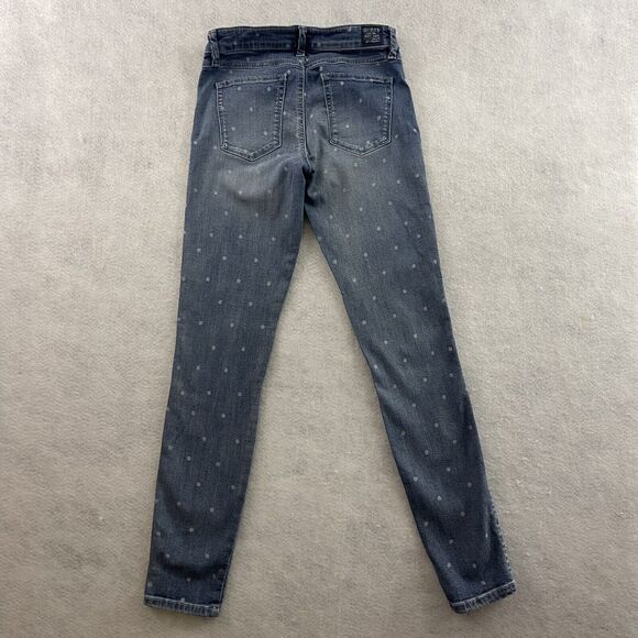 Guess Britney Jeans Womens Size 26 Blue Allover Print Leggings Low Denim - Picture 12 of 14